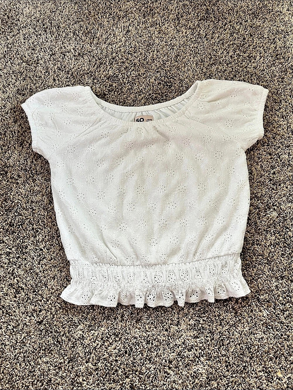 SO Girls Floral Short Sleeve Blouse Size Large Like New